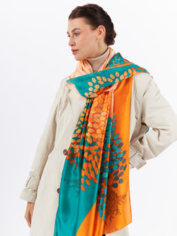 Большой, мягкий, тонкий и очень нежный двусторонний палантин с рисунком - Tantino фото 24