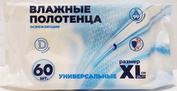 DISCOUNT Влажные полотенца универсал.(60шт) XL 25*17см Свежесть Чистота, БЕЗ клапана. 15