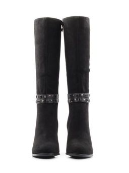 02-XH-Z374-14539-1R BLACK Сапоги демисезонные женские (натуральная замша, байка) - Фабричный китай фото 5