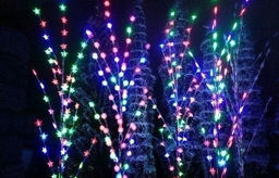 Дерево комнатное. ассорти 64 лампочки свет мульти, 1,5 метра, 220V, подставка пластик