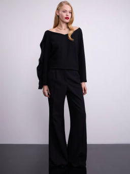 Трикотажная блуза с воланом по рукаву / Zarina  фото 3