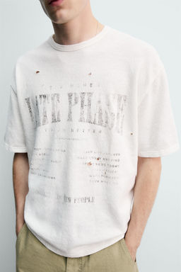 CAMISETA PUNTO ESTAMPADOS LAVADOS / Blanco