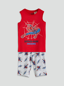 Spider-Man Bask?l? Erkek ?ocuk ?ortlu Pijama Tak?m
