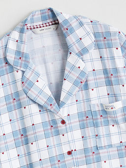 G?mlek Yaka Desenli Kad?n Gecelik