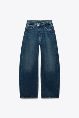TRF MID-WAIST CROSSOVER BAGGY JEANS - Zara фото 9