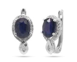 Серьги из серебра сапфир, SL-RIC32