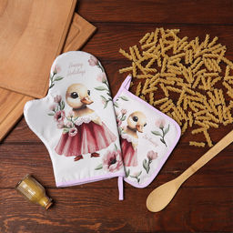 Набор кухонный Доляна «Уточка»: варежка 20×28 см, прихватка 17×17 см, 35% хлопок, 65% п/э