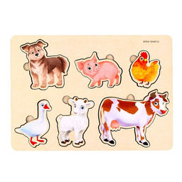 Рамка - вкладыш Животные фермы, 6 вкладышей - Лесная мастерская фото 2