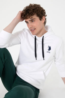 Erkek Beyaz Basic Sweatshirt