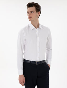 Beyaz Slim Fit Uzun Kollu G_mlek