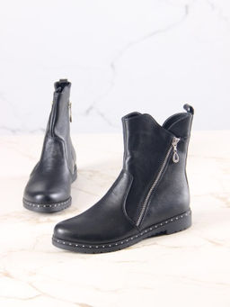 Ботинки 222.madonna10bl. черный / Байка