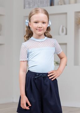 Мелина, блузка трикотажная голубой/122-60-54 - Alolika фото 2