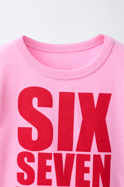 CAMISETA ESTAMPADA TEAM SIX SEVEN / Rosa fl?or - Zara фото 3