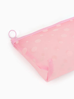 Косметичка дор Горох, сетка 17*6,5*13,5, отд на молнии, розовый