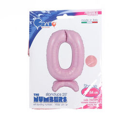Воздушный шар фольгированный 25" «Цифра 0», на подставке, под воздух