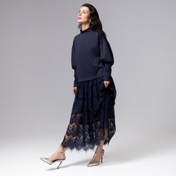 Платье комбинированное с кружевом, История в кружевах / Новый год - Charutti фото 6