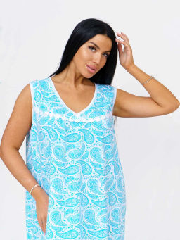 Ночная сорочка женская, цвет белый голубой