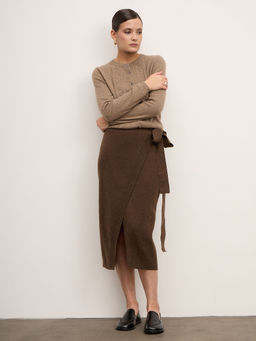 Юбка из пуха яка 07073 коричневая