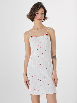 Сорочка ночная женская белая с принтом в сердечко - Mark formelle фото 3