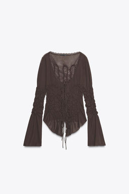 GATHERED TIE TOP - Zara фото 7