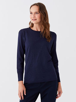 Bisiklet Yaka Ta?l? Kad?n Triko Kazak