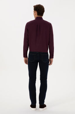 Erkek Koyu Mavi Slim Fit Jean Pantolon