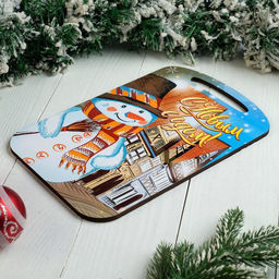 Цена за 2 шт. Доска разделочная сувенирная Дарим Красиво С Новым годом! Семейного тепла, дерево, 28?18?0.6 см, разноцветная