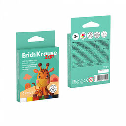 АКЦИЯ Цена за 1 шт. Пластилин мягкий ErichKrause Baby на растительной основе с Алоэ Вера 6 цветов, 90 г (в коробке с европодвесом 6 шт)  фото 4