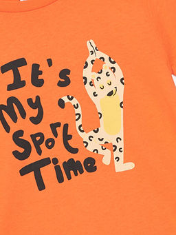 Bisiklet Yaka Bask?l? Erkek Bebek Ti??rt - Waikiki фото 2