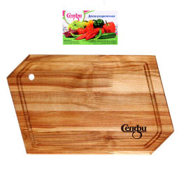 Цена за 2 шт. Доска разделочная "Ромб" средняя с желобом 34*20*1,8см