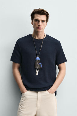 CAMISETA REGULAR FIT ESTRUCTURA / Marino - Zara фото 2