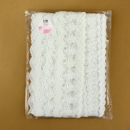 Кружево на сетке, 55 мм × 9 ± 0,5 м, цвет белый