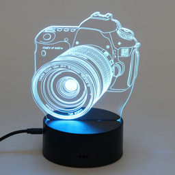 Цена за 2 шт. Светильник ночник "3D-Фотоаппарат" на пластиковой подставке, с включателем USB