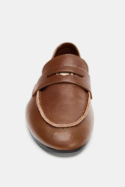 LEATHER PENNY LOAFERS - Zara фото 8