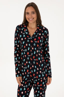 Kad_n Lacivert Pijama Tak_m_ Sepette S_rpriz _ndirim - U.s. polo assn фото 3