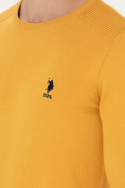 U. S. Polo Assn Мужской горчичный базовый свитер - U.s. polo assn фото 18