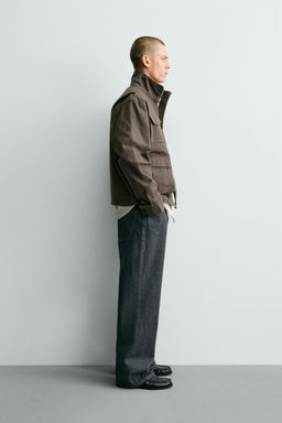 CAZADORA BOXY FIT CANVAS ALGOD?N / Khaki oscuro - Zara фото 4