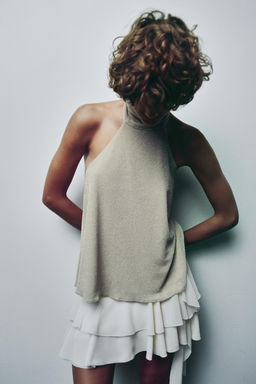 METALLIC THREAD HALTER TOP - Zara фото 13