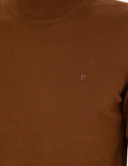 Taba Slim Fit Yar_m Bal_k__ Yaka Y_n Kar___ml_ Basic Triko Kazak - Pierre cardin фото 7
