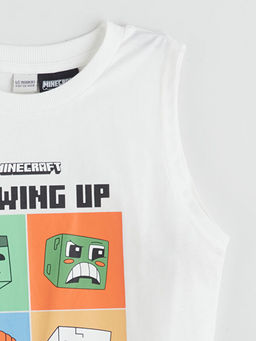 Bisiklet Yaka Minecraft Bask?l? Erkek ?ocuk Atlet