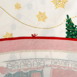 Скатерть новогодняя Этель Новогодняя ярмарка d=220 +/- 3см с ГМВО, 100% хлопок, саржа 190 гр/м2  фото 7