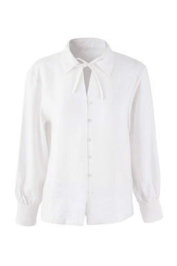 Sustainable Beyaz Boho Modal Baglama Detayl? Oversize Modal Gomlek TWOAW26GO00080