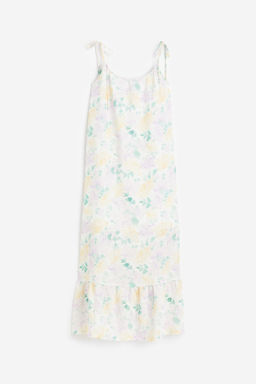 Vestido de crep? con tirantes de lazo