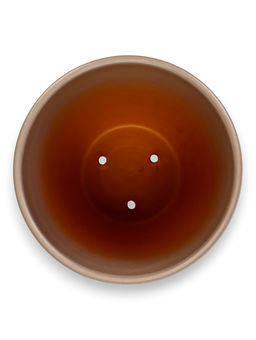 Горшок цветочный с поддоном 5 л, d122/h19,5 см капучино керамика, "Туман" (М)