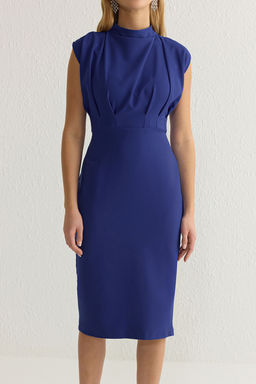 TRENDYOLMILLA Bordo Vucuda Oturan Dik Yaka Midi Kalem Etek Dokuma Elbise TWOAW20EL0311  фото 54