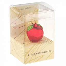 Елочная игрушка фигурка стеклянная Яблочко мини h4см, ручная художественная роспись, подарочная упаковка (Россия) - Домашняя мода фото 5