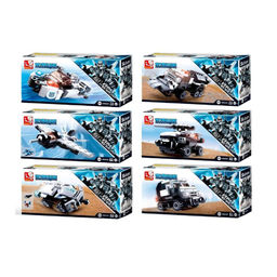 Конструктор SLUBAN 51 - 74 дет. "Полицейская техника" (M38-B0635) по 6 видов в шоубоксе