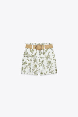 PRINTED BERMUDA SHORTS WITH PERFORATED EMBROIDERY - Zara фото 4