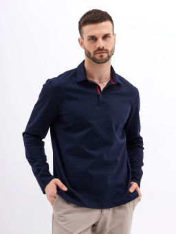 Джемпер мужской с воротником поло GREG G155-TO1246T-LT1634 (синий)