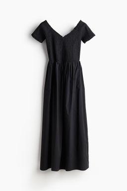 Vestido off-the-shoulder con cuerpo nido de abeja - H&m фото 9